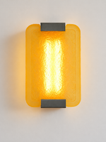 Textured Resin Panel Wall Sconce, Matte Black / Yellow