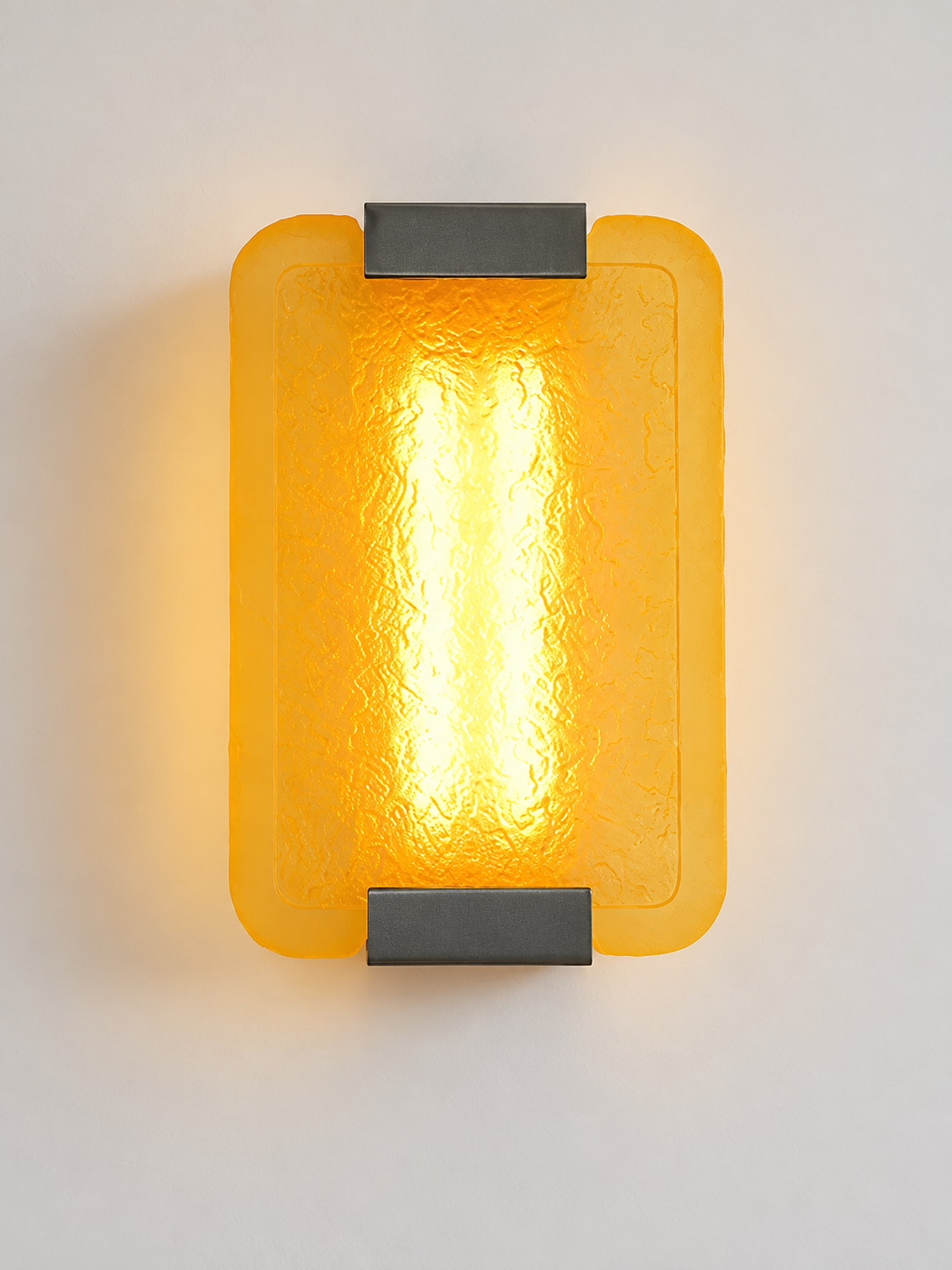 Textured Resin Panel Wall Sconce, Matte Black / Yellow