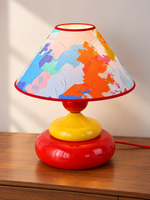 Colorful Printed Shade Table Lamp, Playful / Red and Yellow