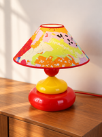 Colorful Printed Shade Table Lamp, Graffiti / Red and Yellow