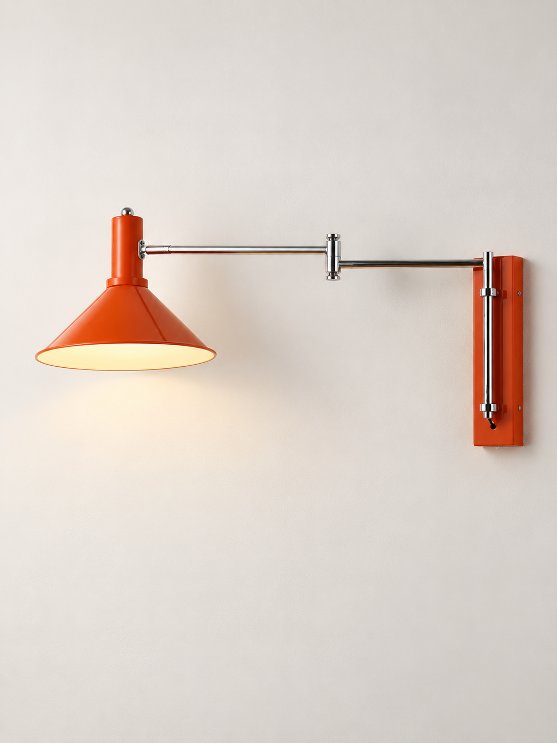 Swing-arm cone wall light, configuration 6