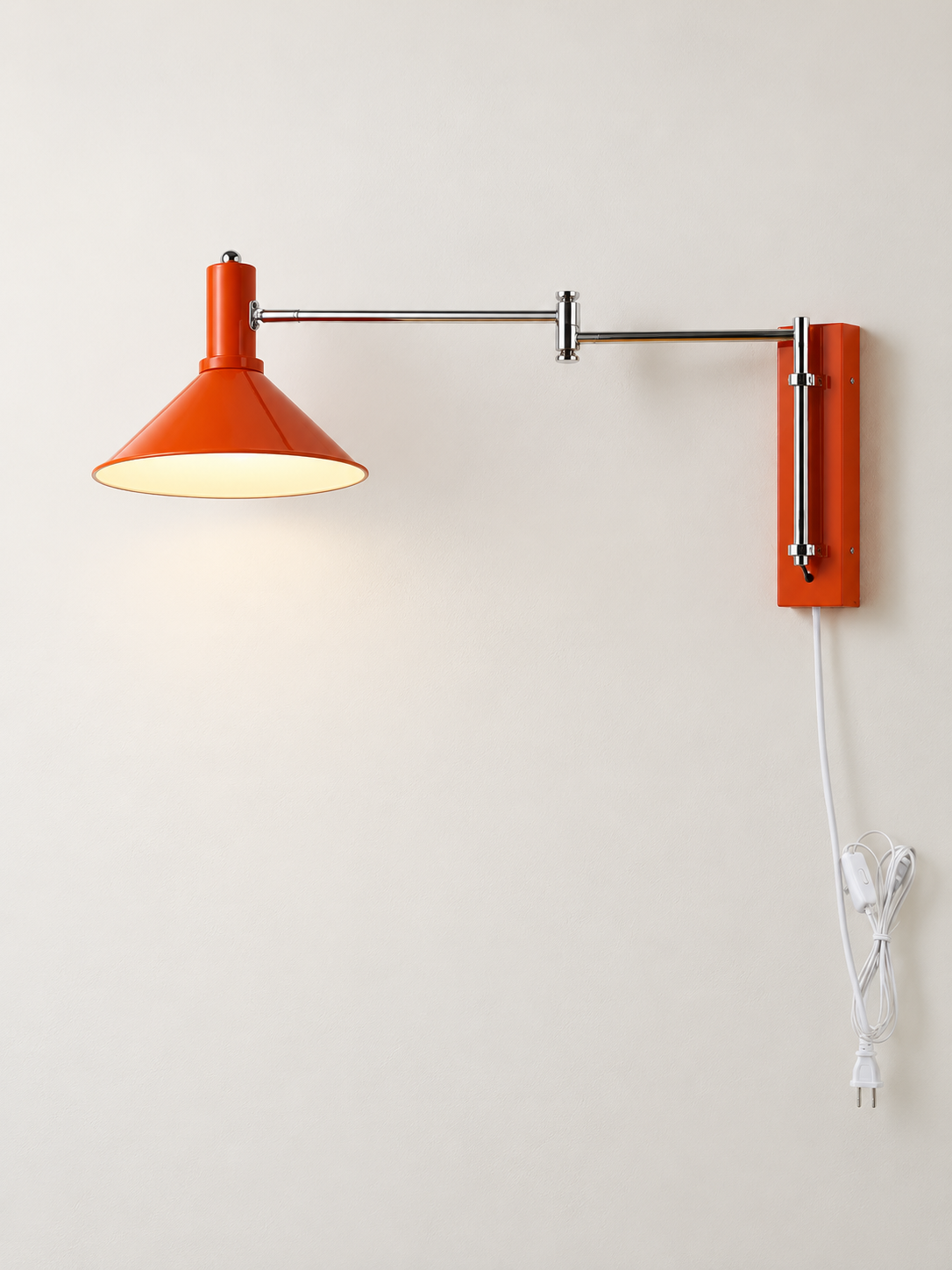 Swing-arm cone wall light, configuration 8