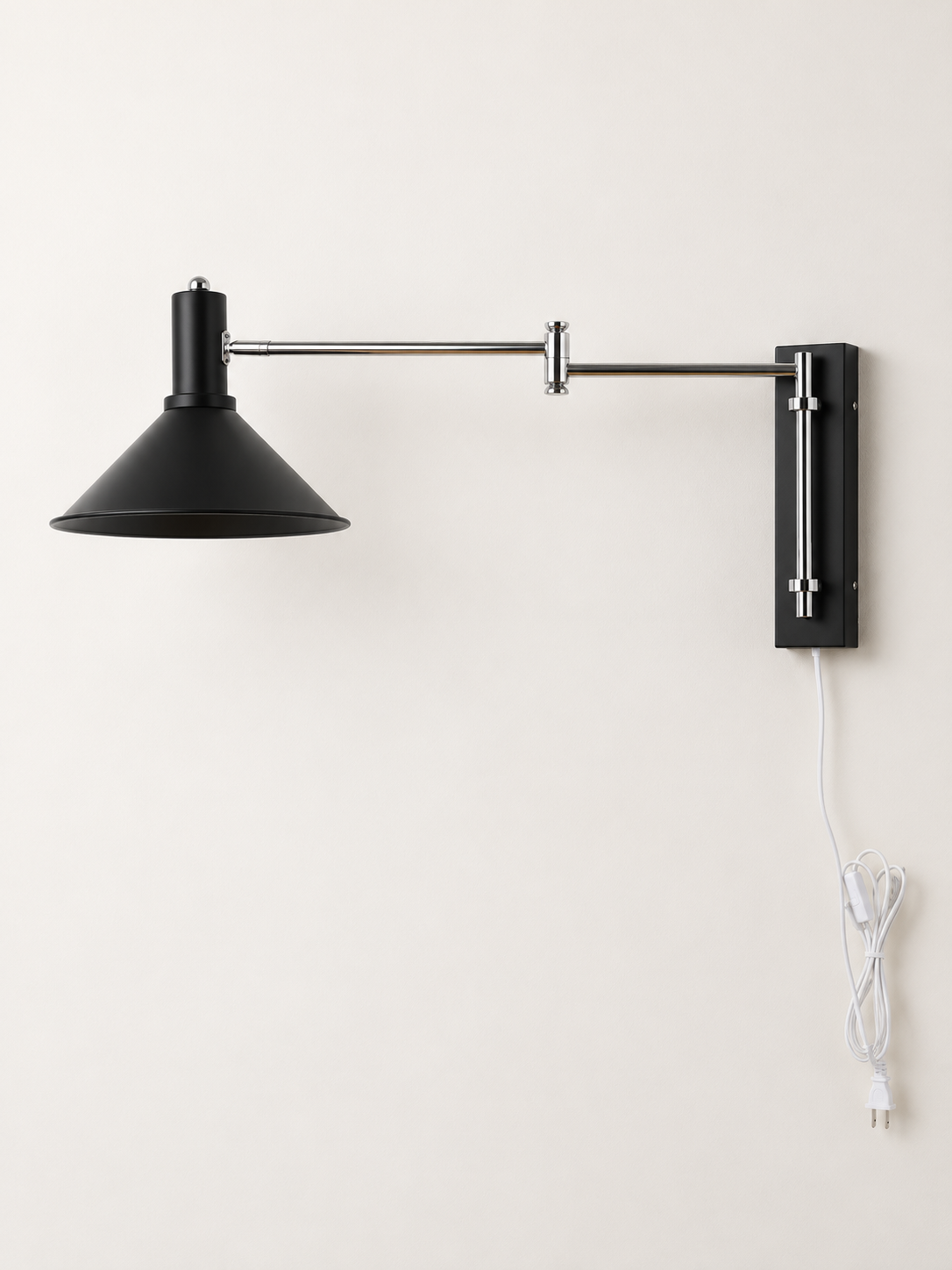 Swing-arm cone wall light, configuration 9