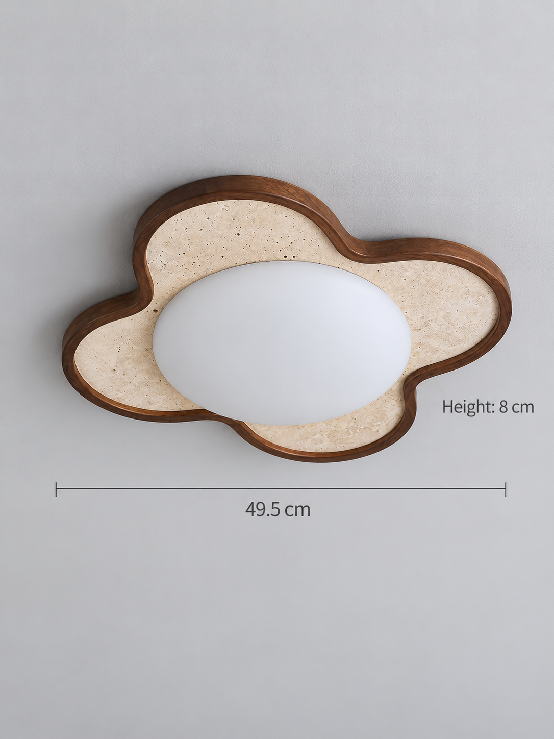 Clover Travertine and Wood LED Ceiling Light — product view