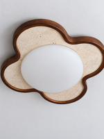 Clover Travertine and Wood LED Ceiling Light — product view