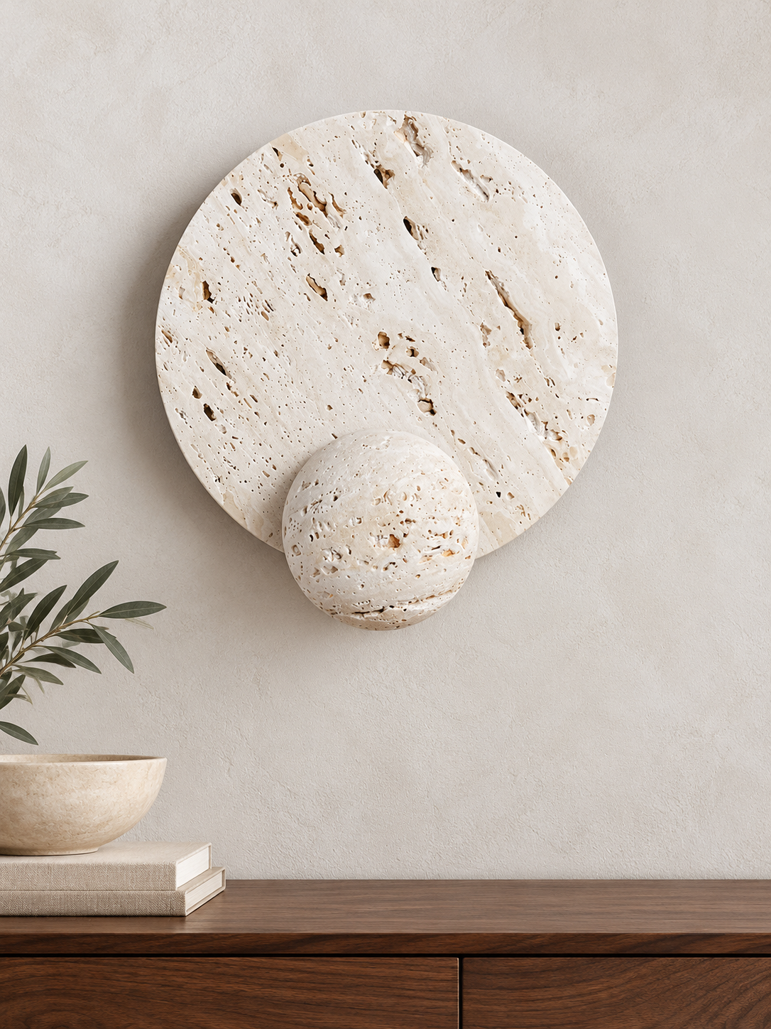 White Travertine Disc and Sphere Wall Light — 01_standard_hero