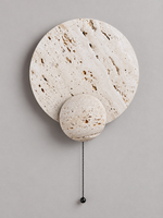 White Travertine Disc and Sphere Wall Light — 02_pull_chain
