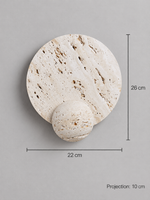 White Travertine Disc and Sphere Wall Light — 03_dimensions