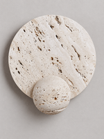 White Travertine Disc and Sphere Wall Light — 04_detail