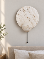 White Travertine Disc and Sphere Wall Light — 05_bedroom