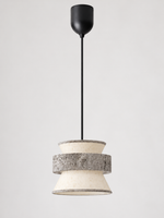 Silver Travertine and Rice Paper Pendant — product view