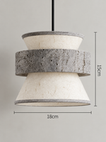 Silver Travertine and Rice Paper Pendant — product view