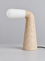 Curved Travertine and Glass Table Lamp — 05_profile