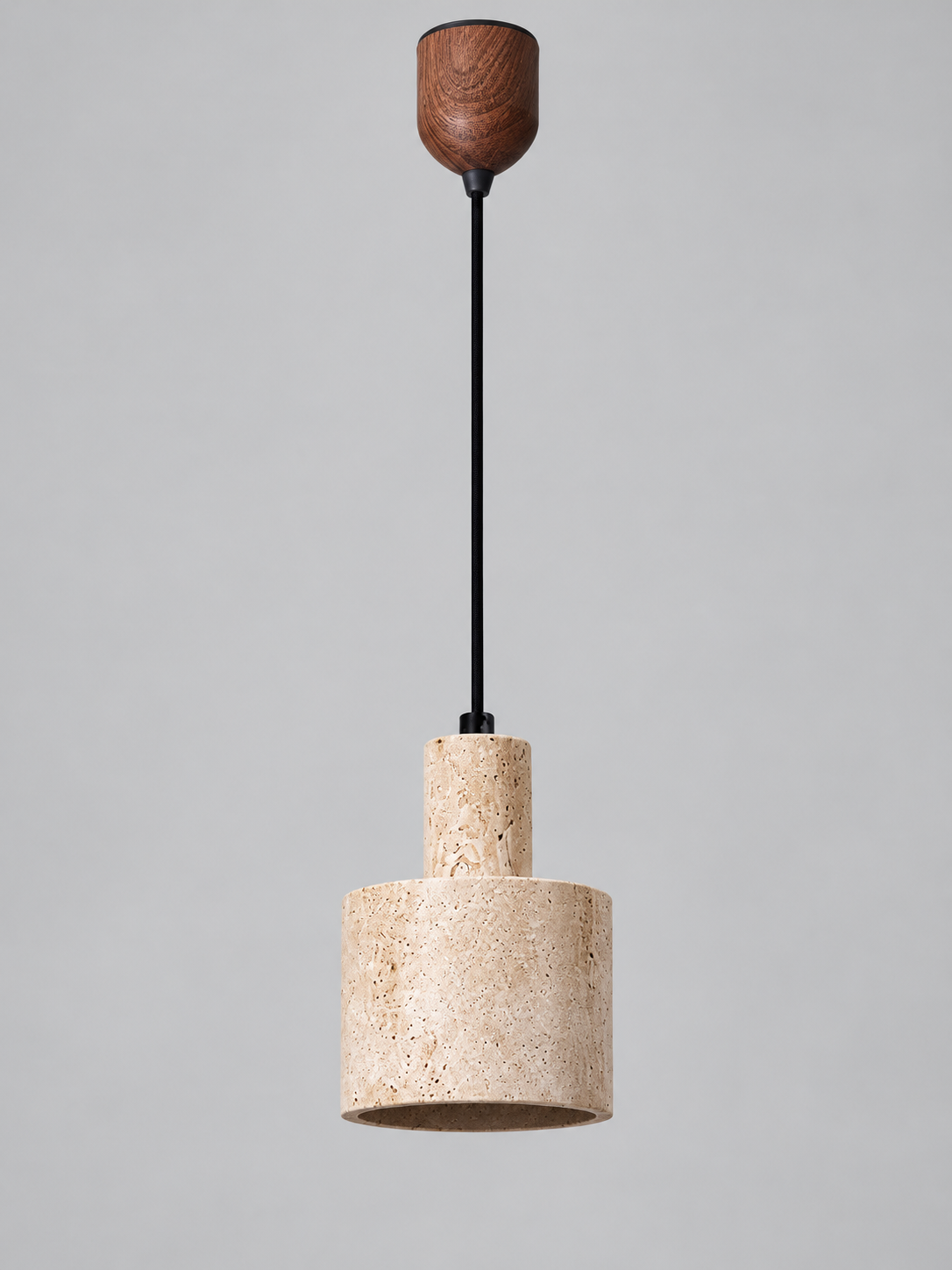Stepped Travertine Cylinder Pendant — 03_adjustable