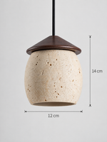 Travertine Acorn Pendant with Wood Cap — 03_dimensions