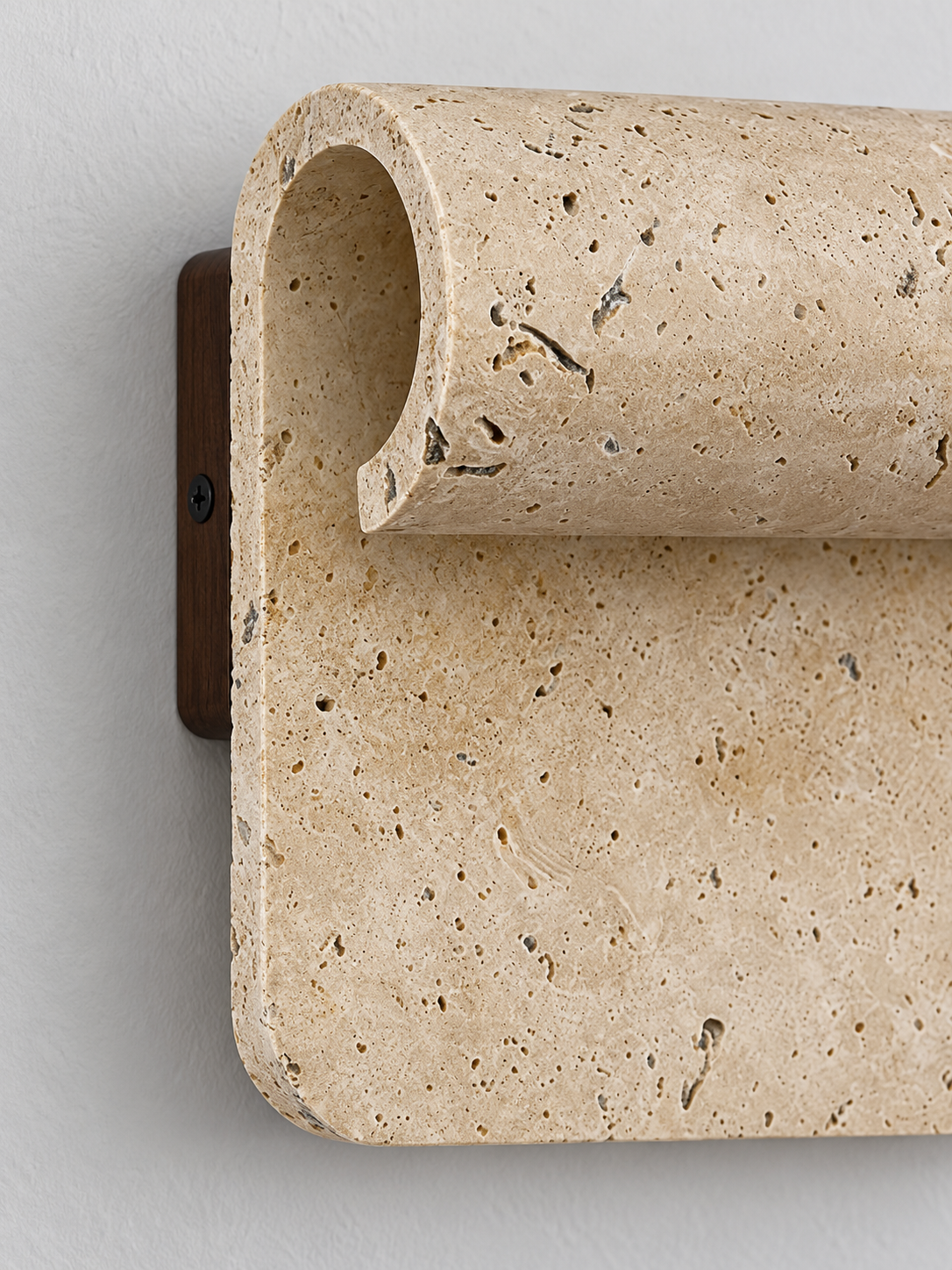 Rolled Travertine and Wood Wall Light — 03_detail