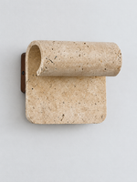 Rolled Travertine and Wood Wall Light — 05_front