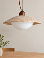Unlit pendant in a neutral dining setting — 60039-P40
