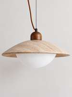 Unlit pendant with wood cap and suspension detail — 60039-P40