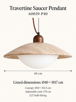 English supplier-listed dimensions — unlit pendant — 60039-P40