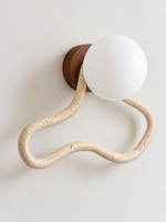 Travertine Loop Glass Globe Wall Sconce 60682, unlit – image 2
