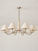 Travertine and Rice Paper Shade Chandelier — product view