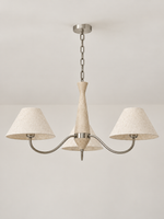 Travertine and Rice Paper Shade Chandelier — product view