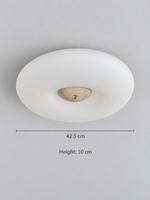 Opal Glass LED Ceiling Light with Natural Stone Center — product view