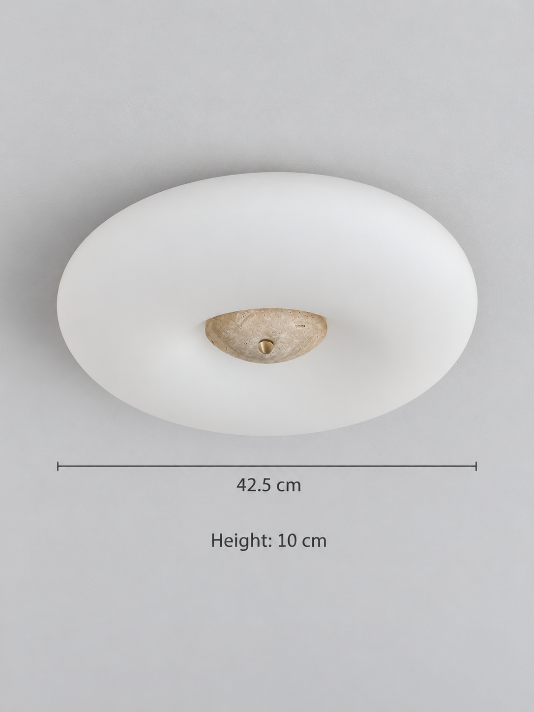 Opal Glass LED Ceiling Light with Natural Stone Center — product view