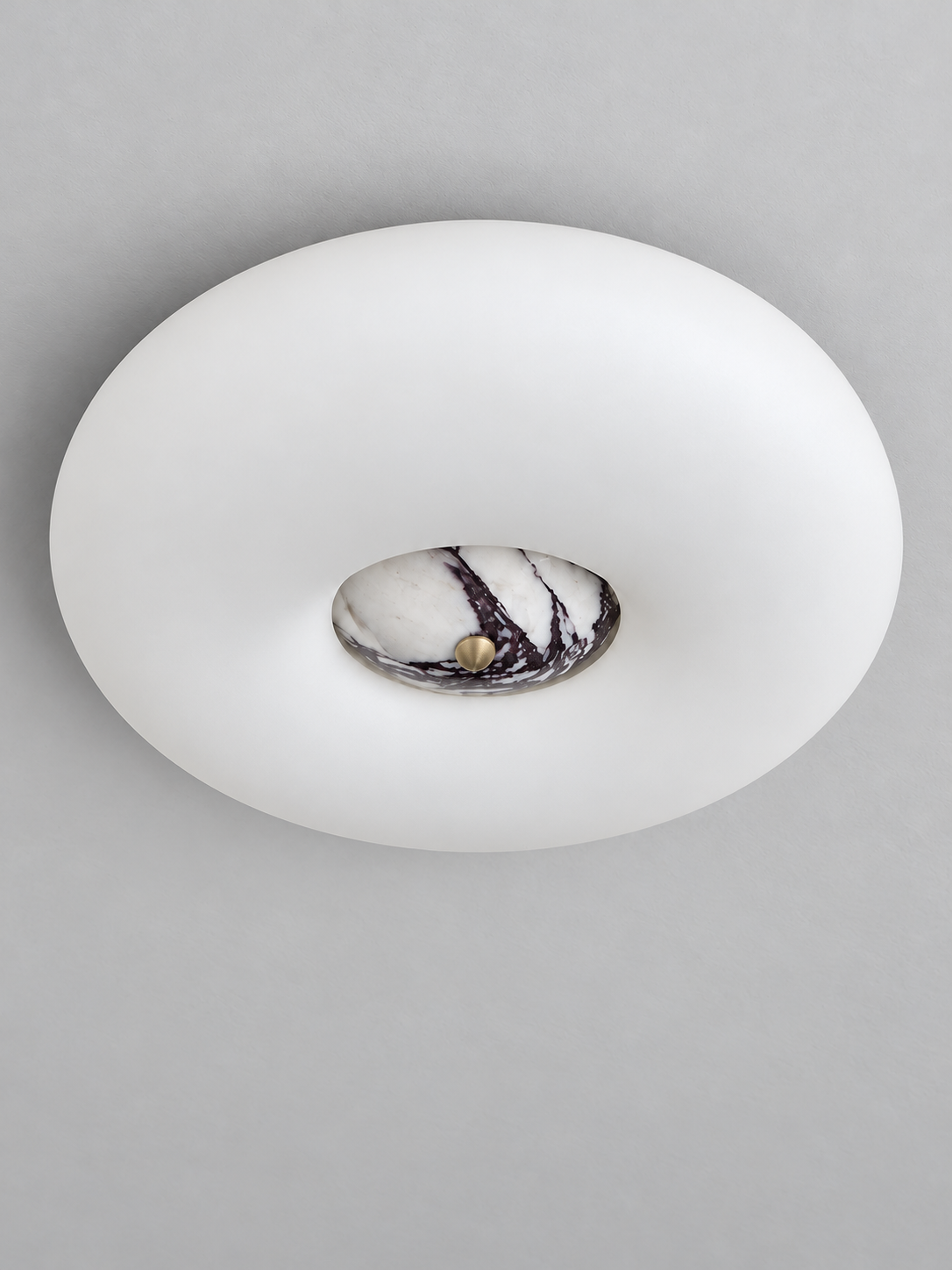 Opal Glass LED Ceiling Light with Natural Stone Center — product view