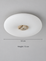 Opal Glass LED Ceiling Light with Natural Stone Center — product view