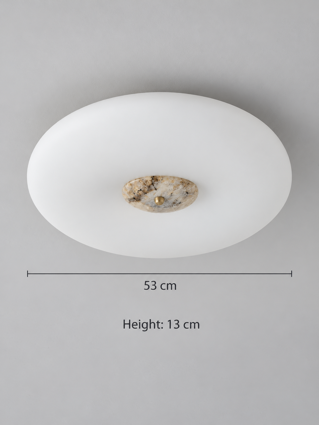 Opal Glass LED Ceiling Light with Natural Stone Center — product view