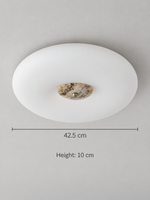 Opal Glass LED Ceiling Light with Natural Stone Center — product view