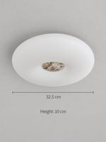 Opal Glass LED Ceiling Light with Natural Stone Center — product view