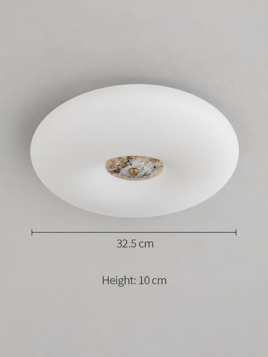 Opal Glass LED Ceiling Light with Natural Stone Center — product view