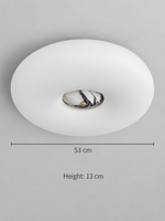 Opal Glass LED Ceiling Light with Natural Stone Center — product view
