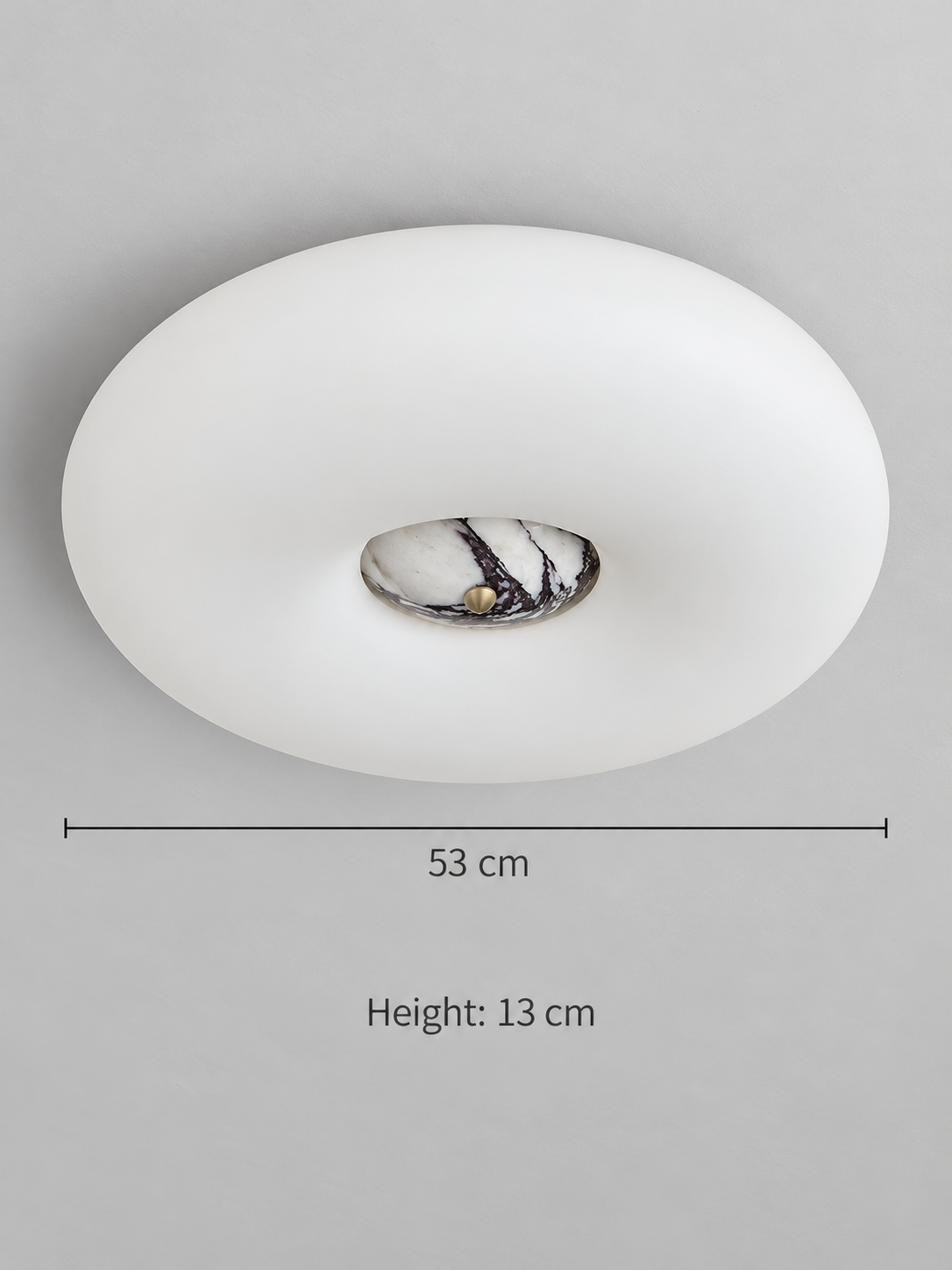 Opal Glass LED Ceiling Light with Natural Stone Center — product view