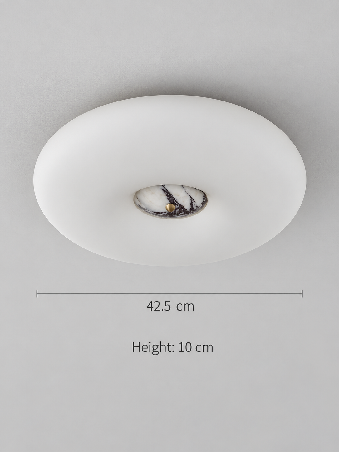 Opal Glass LED Ceiling Light with Natural Stone Center — product view