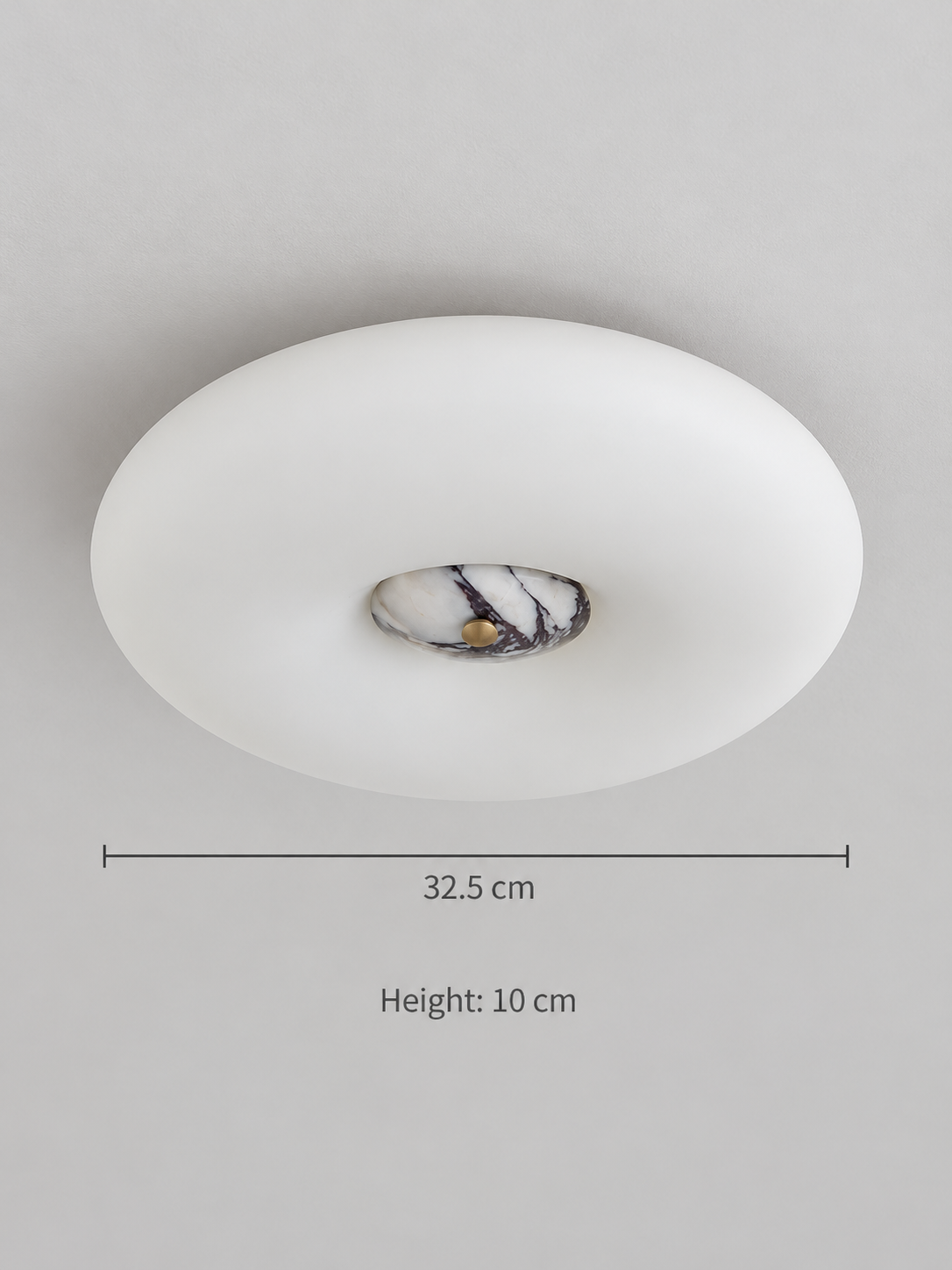 Opal Glass LED Ceiling Light with Natural Stone Center — product view