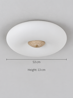 Opal Glass LED Ceiling Light with Natural Stone Center — product view