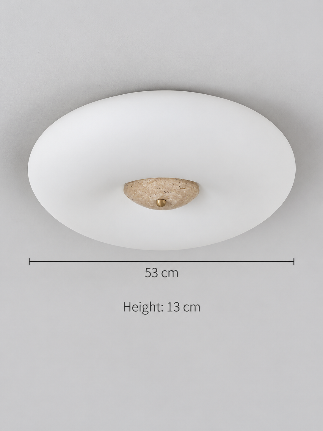 Opal Glass LED Ceiling Light with Natural Stone Center — product view