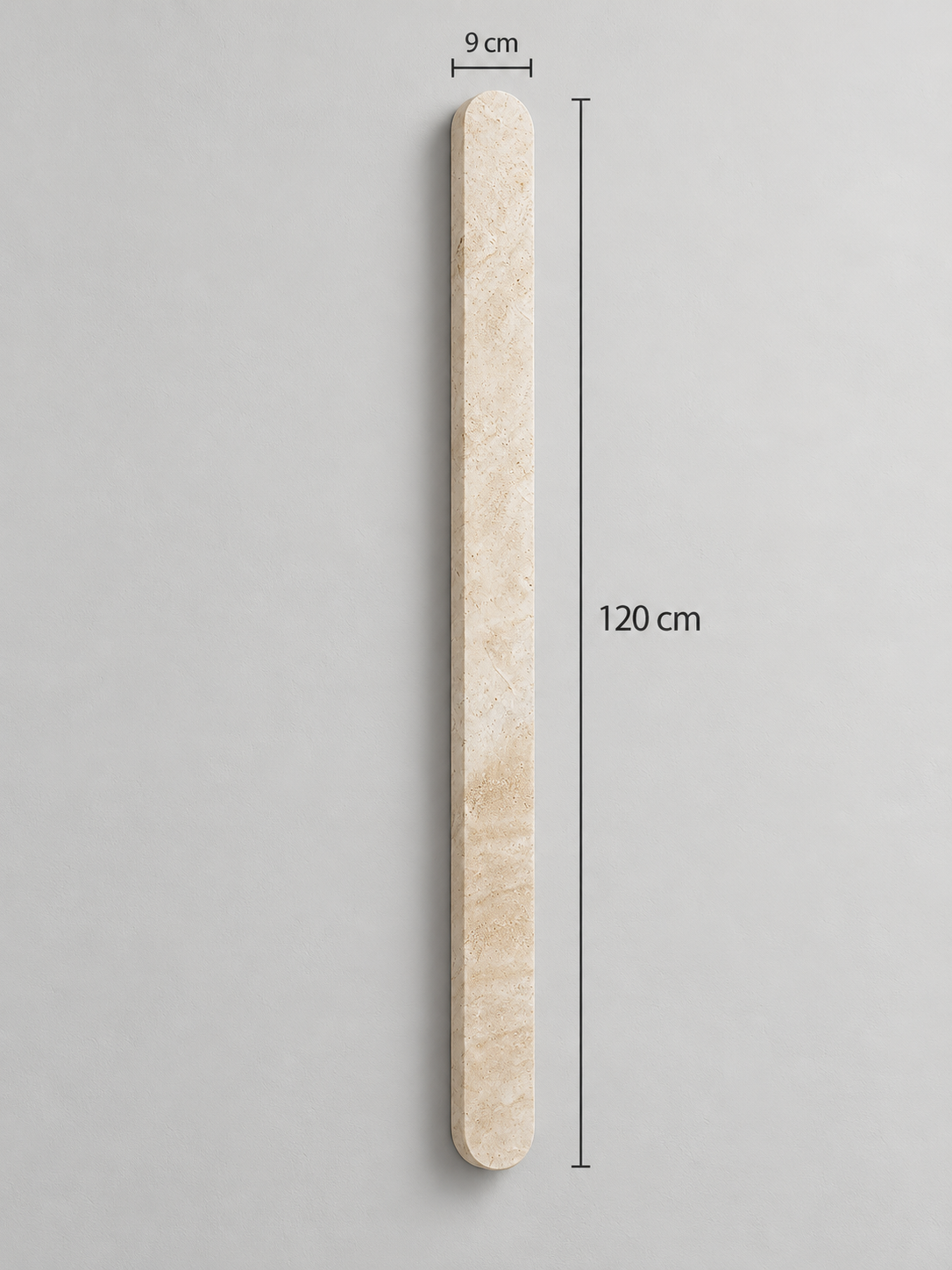 Slim Rounded Travertine LED Wall Light — product view
