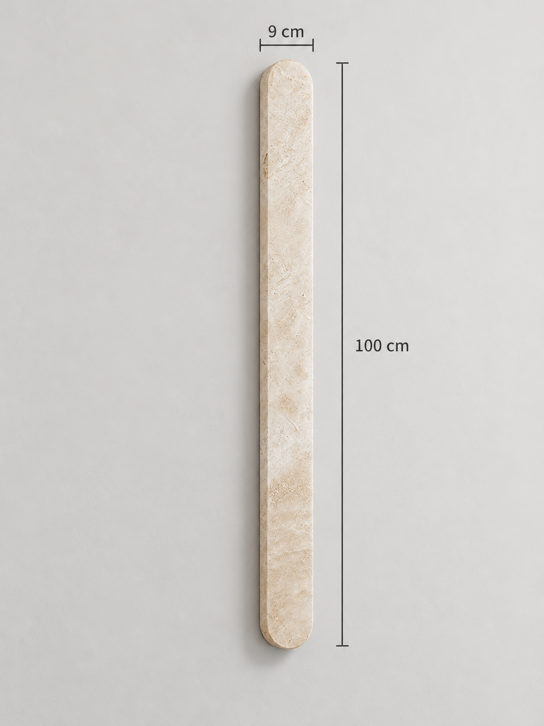 Slim Rounded Travertine LED Wall Light — product view