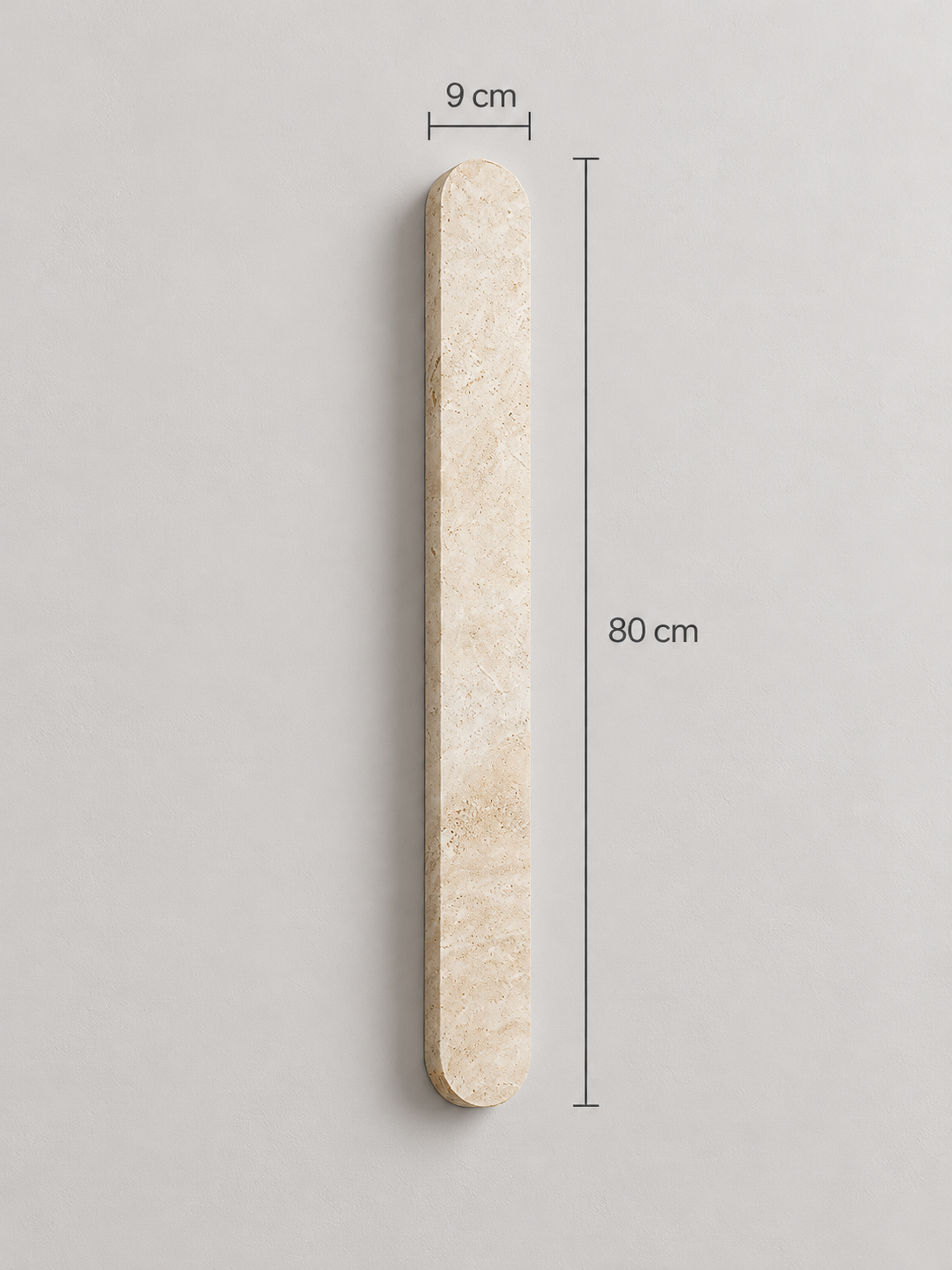 Slim Rounded Travertine LED Wall Light — product view