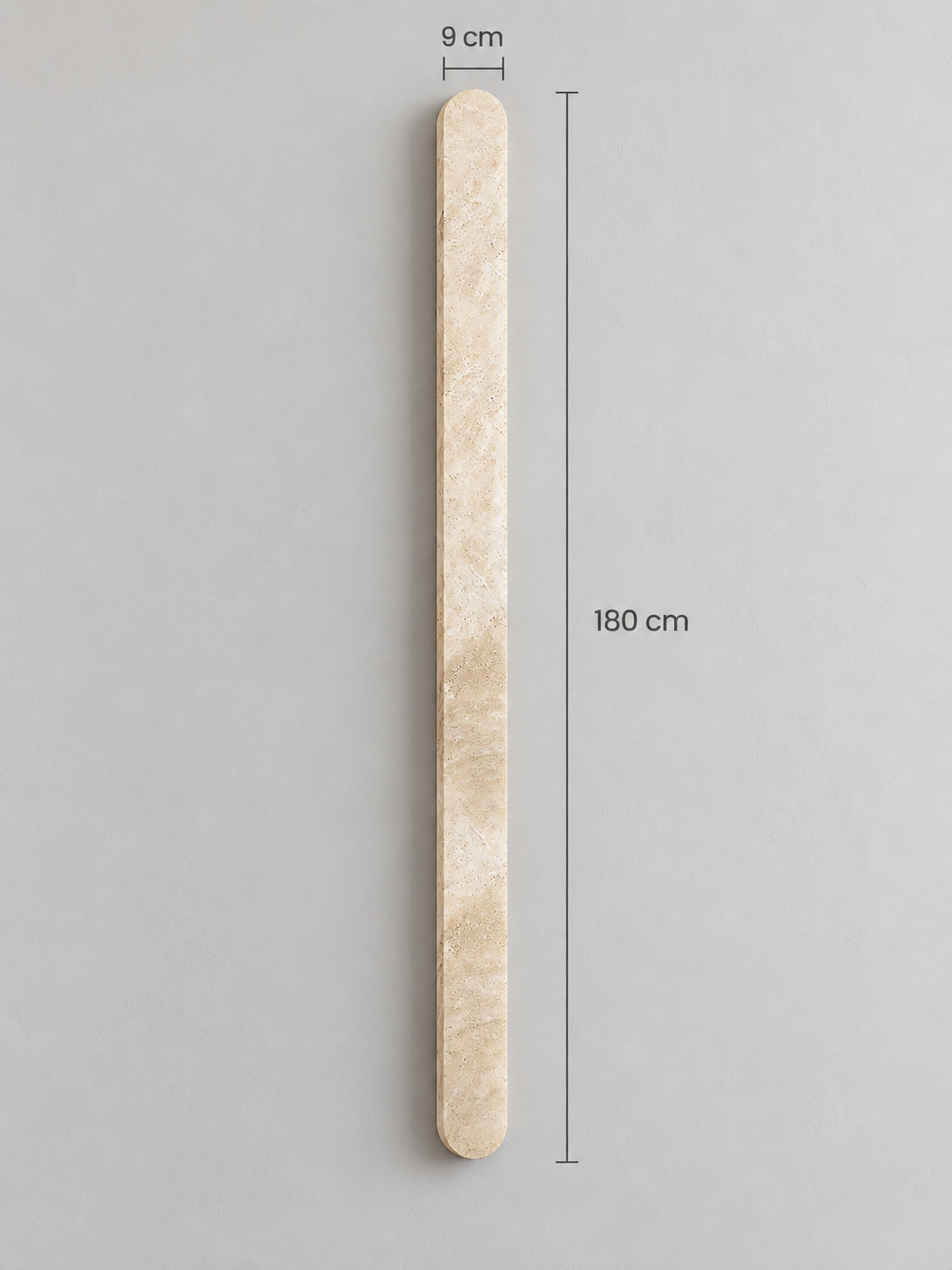 Slim Rounded Travertine LED Wall Light — product view