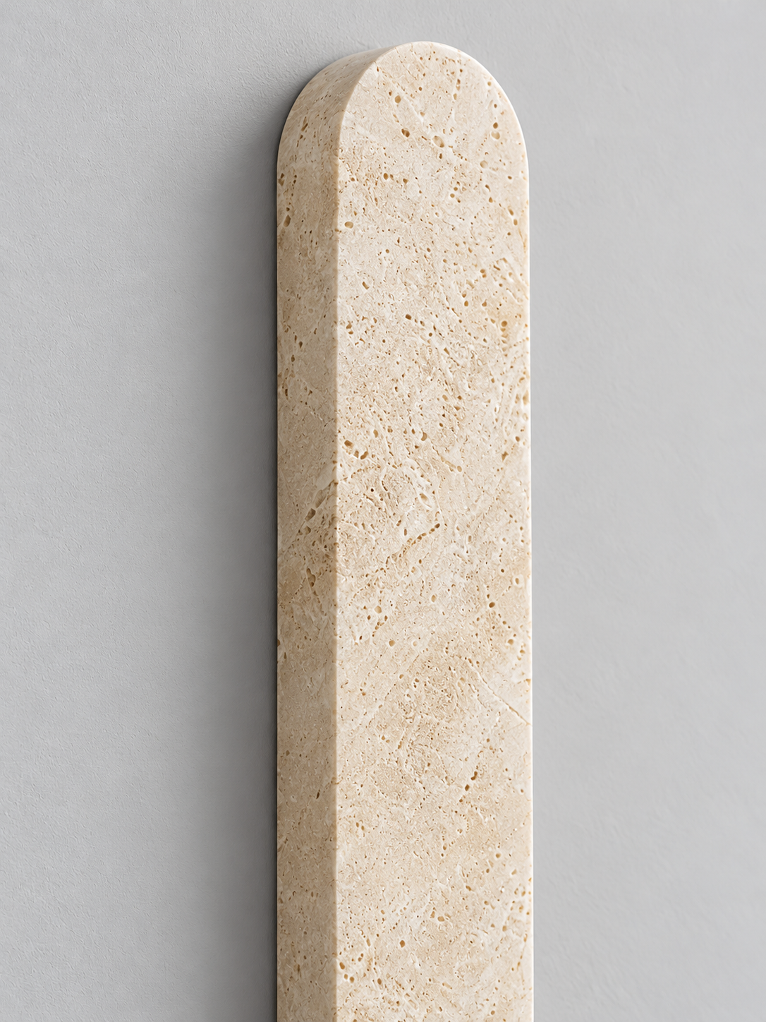 Slim Rounded Travertine LED Wall Light — product view