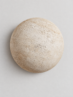 Round Travertine Dome Wall Sconce, off-white travertine, shown unlit – image 2