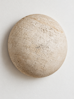 Round Travertine Dome Wall Sconce, off-white travertine, shown unlit – image 3