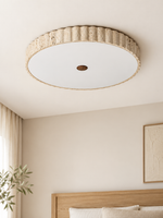 Fluted Travertine Ceiling Light 60581, shown unlit – image 1