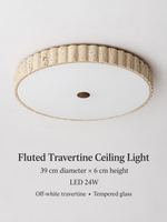 Fluted Travertine Ceiling Light 60581, shown unlit – image 4